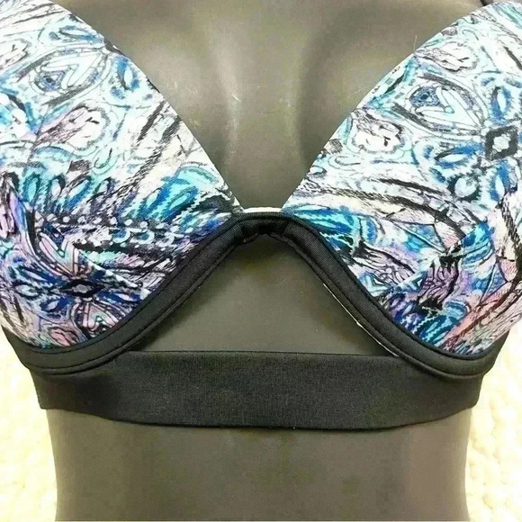 Victoria's Secret Hottie Halter Geometric Padded Double Strap Bikini Top Size34D - Picture 3 of 12